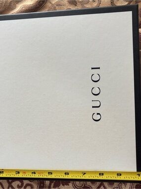 Gucci Cream Box with Black Trim and Vertical Logo